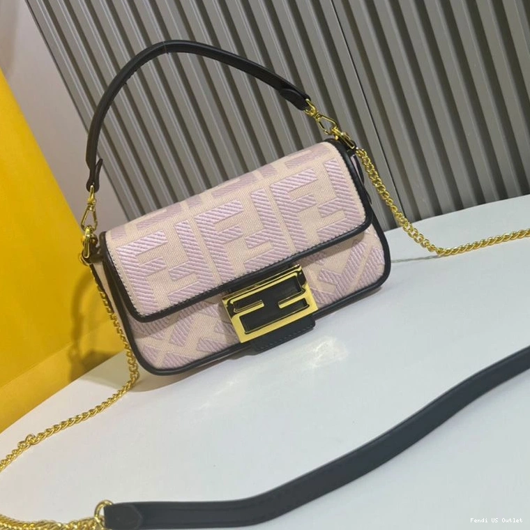 Vintage HOT Bag In Motif Canvas Fendi Mini Baguette FF Cherry 0717